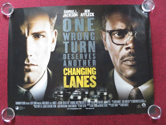 CHANGING LANES UK QUAD (30"x 40") ROLLED POSTER BEN AFFLECK S. L. JACKSON 2002 Rendezvous Cinema Movie posters