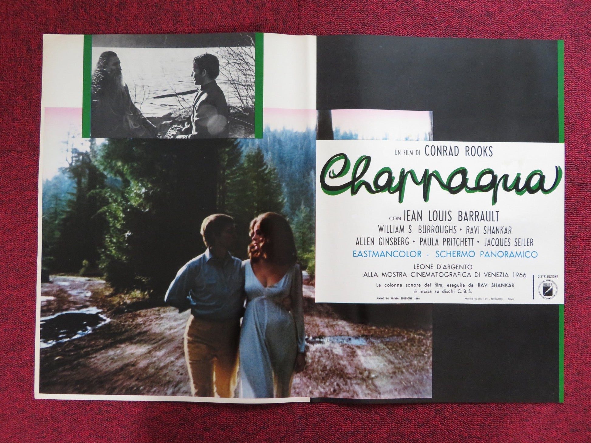 CHAPPAQUA - F ITALIAN FOTOBUSTA POSTER CONRAD ROOKS JEAN LOUIS BARRAULT 1968 Rendezvous Cinema Movie posters