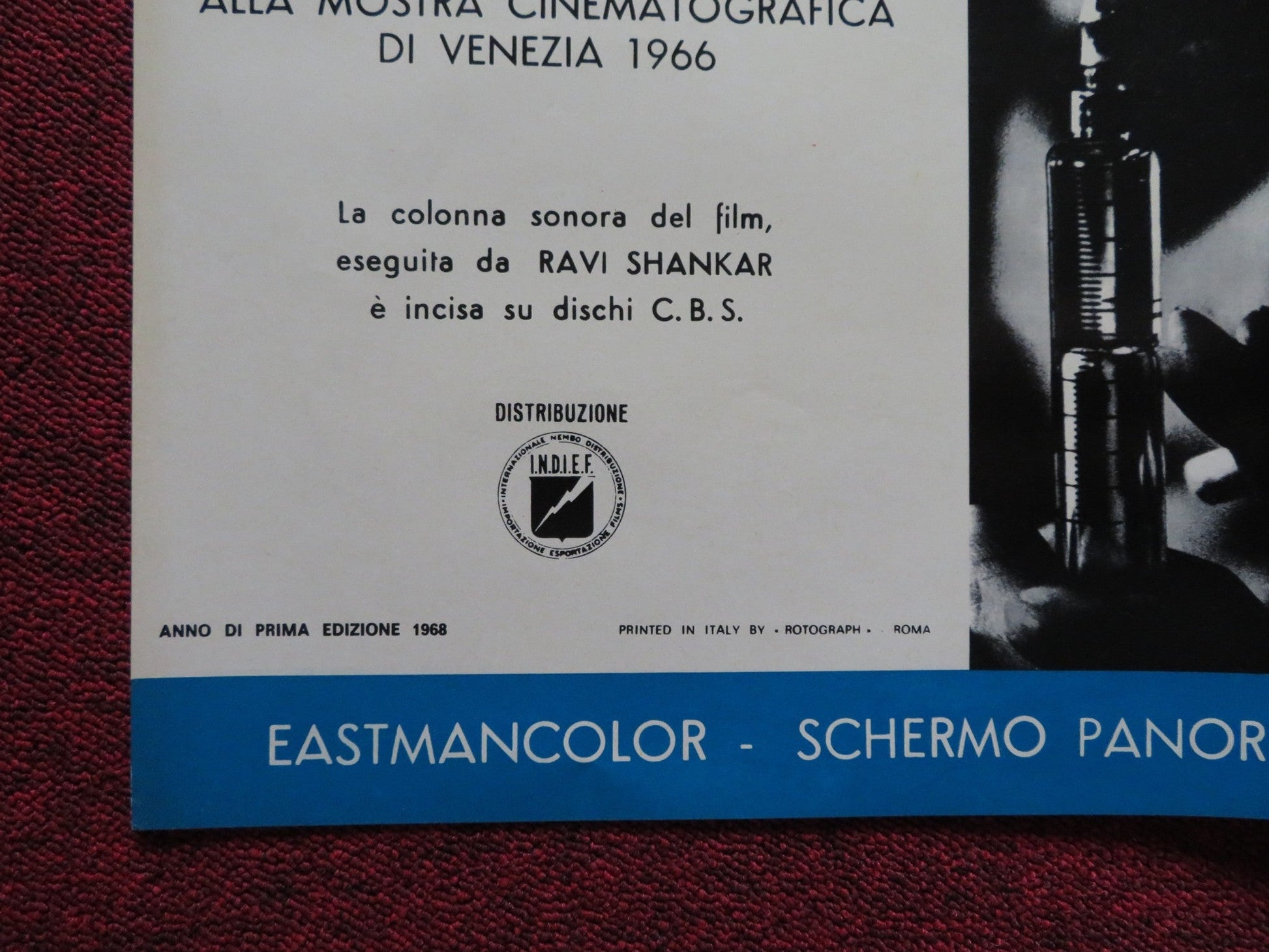 CHAPPAQUA ITALIAN FOGLIO POSTER CONRAD ROOKS JEAN LOUIS BARRAULT 1968 Rendezvous Cinema Movie posters