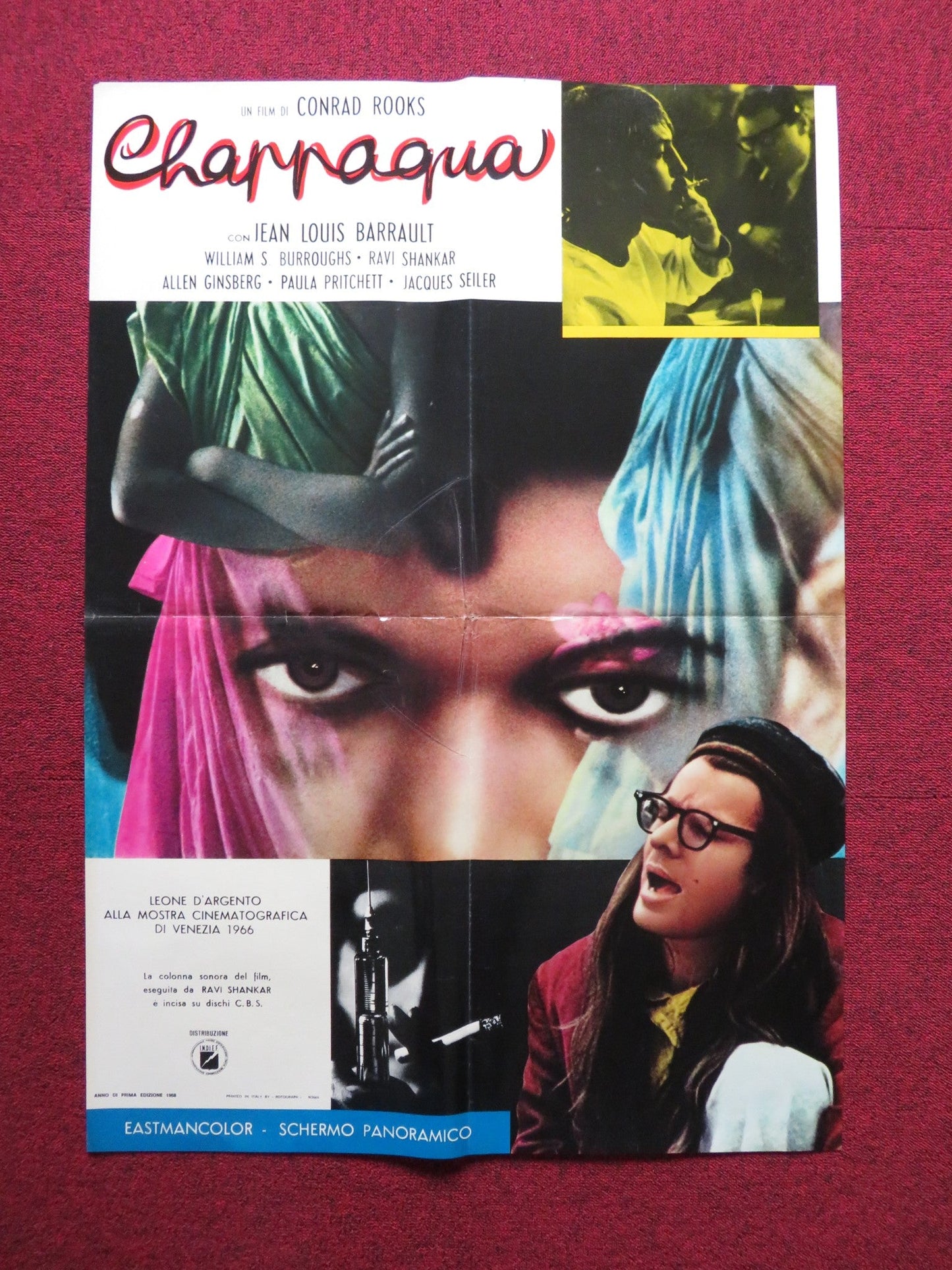 CHAPPAQUA ITALIAN FOGLIO POSTER CONRAD ROOKS JEAN LOUIS BARRAULT 1968 Rendezvous Cinema Movie posters