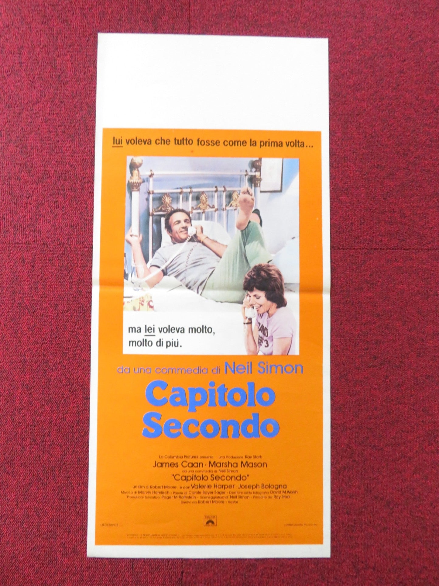 CHAPTER TWO ITALIAN LOCANDINA POSTER JAMES CAAN MARSHA MASON 1980 Rendezvous Cinema Movie posters