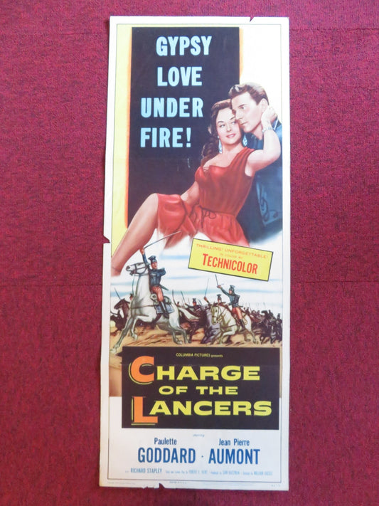 CHARGE OF THE LANCERS US INSERT (14"x 36") POSTER PAULETTE GODDARD 1953 Rendezvous Cinema Movie posters