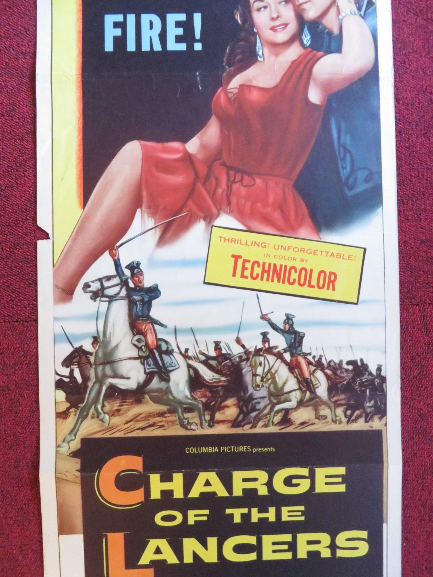 CHARGE OF THE LANCERS US INSERT (14"x 36") POSTER PAULETTE GODDARD 1953 Rendezvous Cinema Movie posters