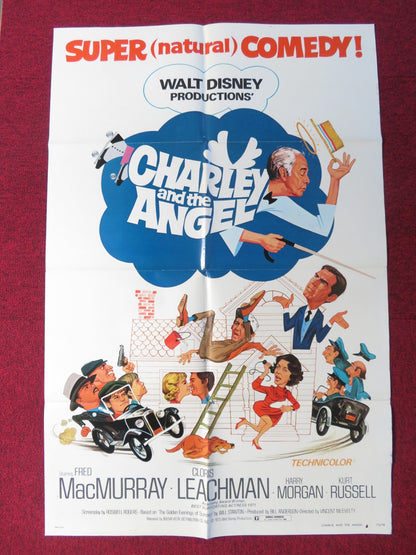 CHARLEY AND THE ANGEL FOLDED US ONE SHEET POSTER DISNEY KURT RUSSELL 1973 Rendezvous Cinema Movie posters