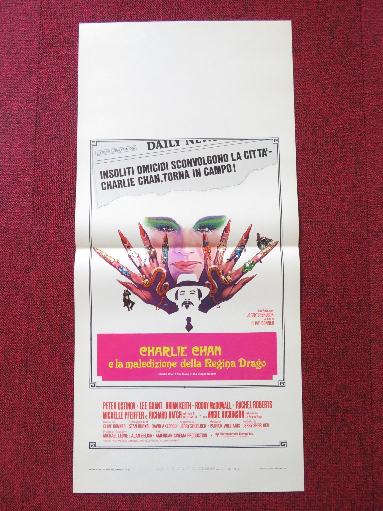 CHARLIE CHAN AND THE CURSE OF THE DRAGON QUEEN ITALIAN LOCANDINA POSTER 1981 Rendezvous Cinema Movie posters