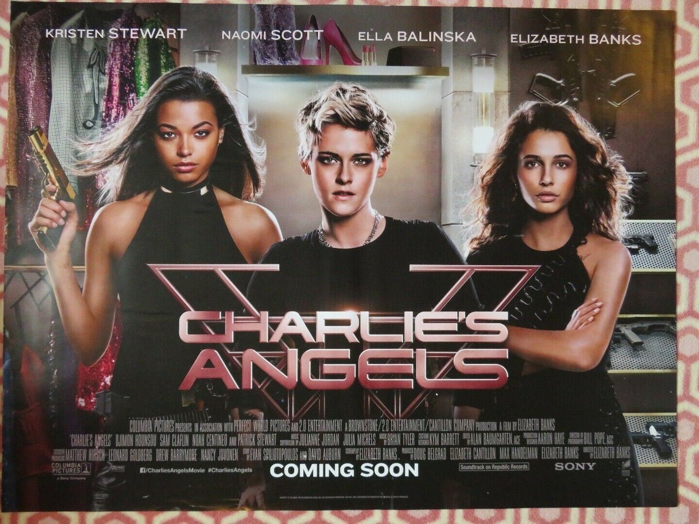 CHARLIES ANGELS BRITISH QUAD (30"x 40")ROLLED POSTER KIRSTEN STEWART NAOMI SCOTT Rendezvous Cinema Movie posters