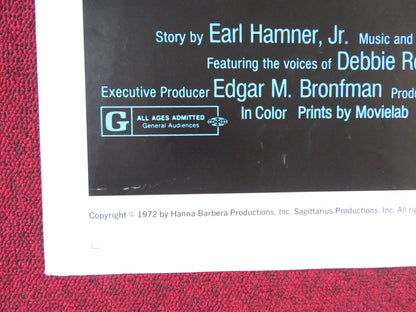 CHARLOTTE'S WEB FOLDED US ONE SHEET POSTER DEBBIE REYNOLDS PAUL LYNDE 1972 Rendezvous Cinema Movie posters