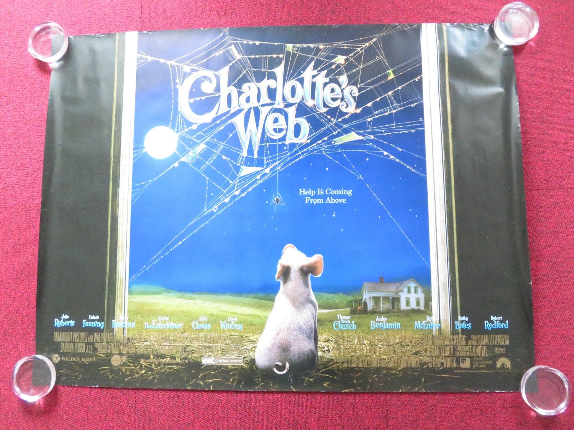 CHARLOTTE'S WEB UK QUAD (30"x 40") ROLLED POSTER DAKOTA FANNING J. ROBERTS 2006 Rendezvous Cinema Movie posters