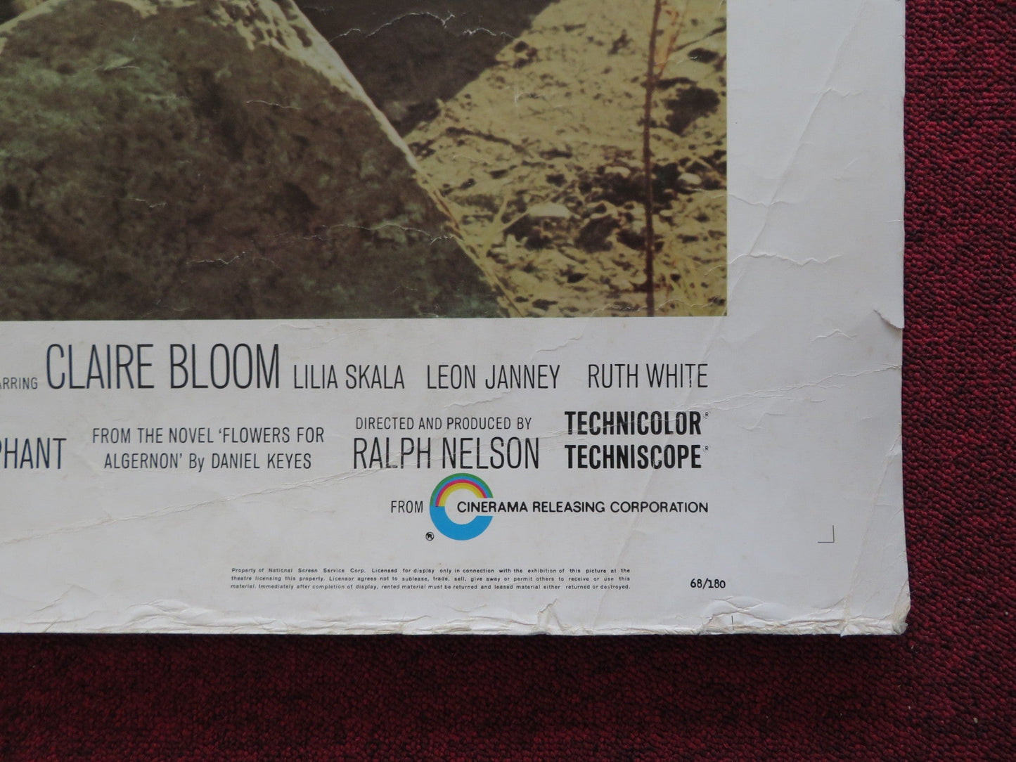 CHARLY US 30 X 40 ROLLED POSTER CLIFF ROBERTSON CLAIRE BLOOM 1968 Rendezvous Cinema Movie posters