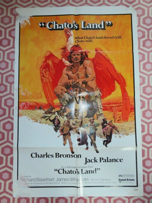 CHATO'S LAND FOLDED US ONE SHEET POSTER CHARLES BRONSON JACK PALANCE 1972 Movie posters