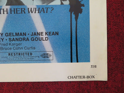 CHATTERBOX! FOLDED US ONE SHEET POSTER CANDICE RIALSON LARRY GELMAN 1977 Rendezvous Cinema Movie posters