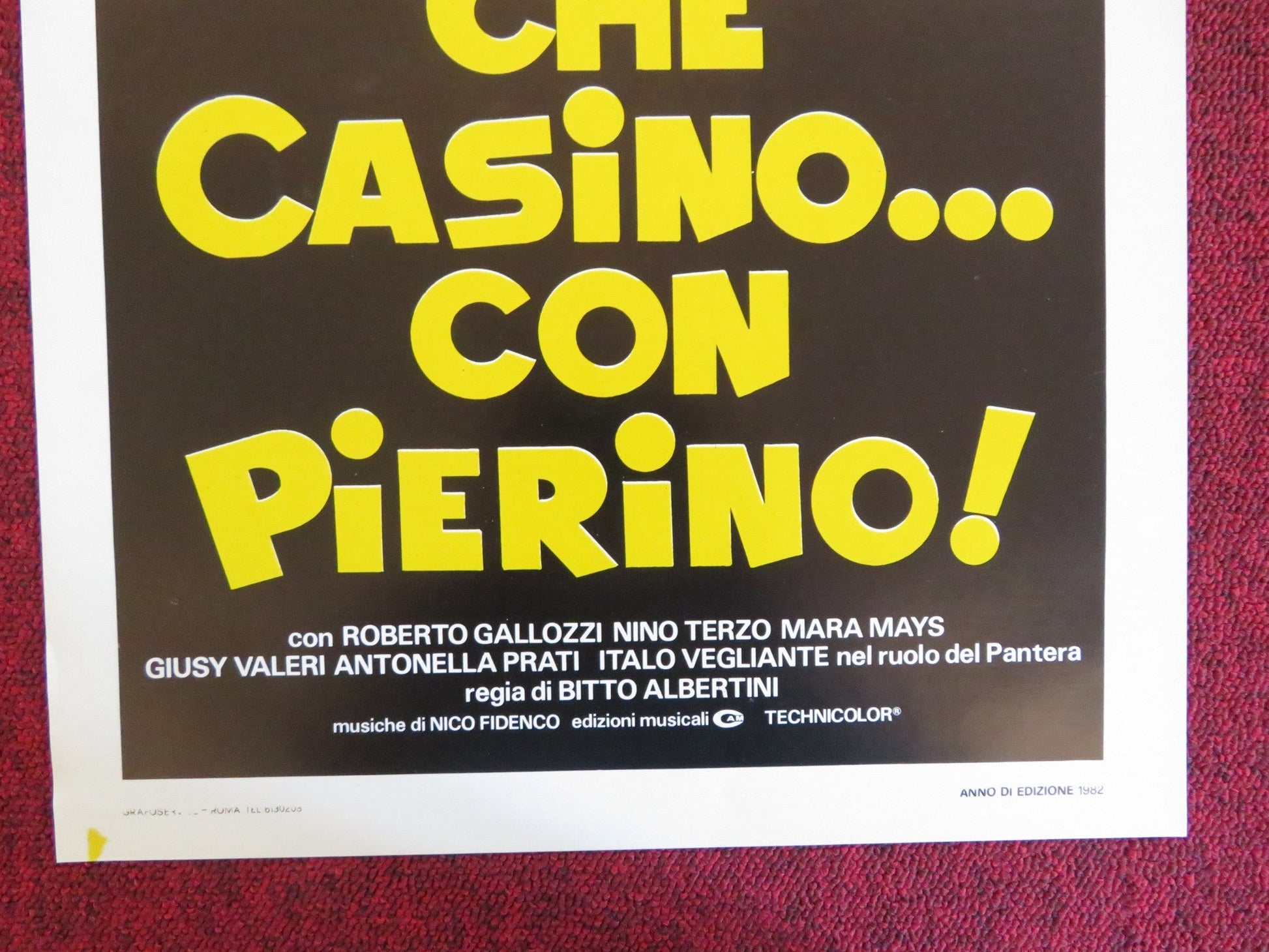 CHE CASINO... CON PIERINO! ITALIAN LOCANDINA POSTER ROBERTO GALLOZZI 1982 Rendezvous Cinema Movie posters