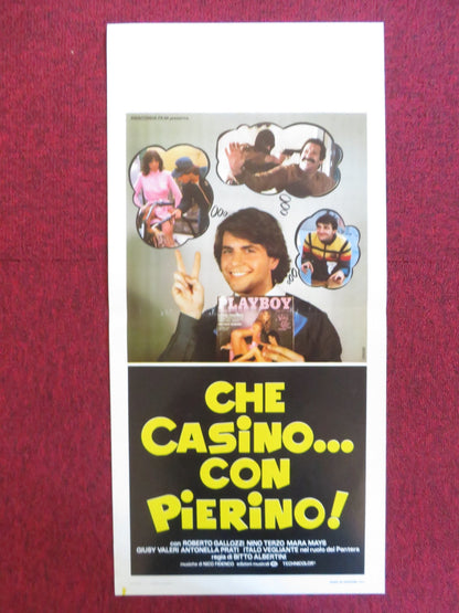CHE CASINO... CON PIERINO! ITALIAN LOCANDINA POSTER ROBERTO GALLOZZI 1982 Rendezvous Cinema Movie posters