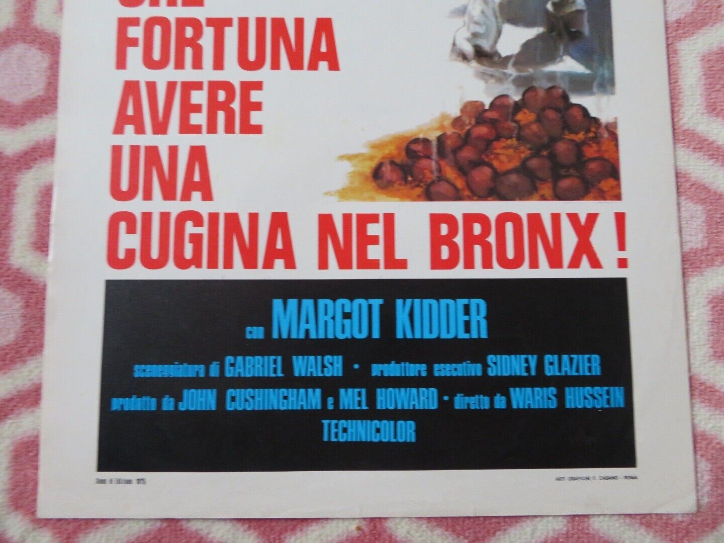 CHE FORTUNA AVERE UNA CUGINA .. ITALIAN LOCANDINA (27.5"x13") POSTER 1975 Movie posters