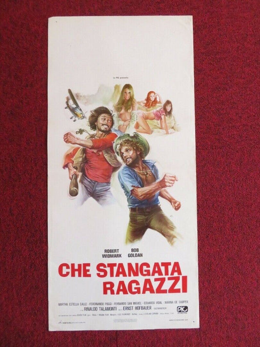 CHE STANGATA RAGAZZI ITALIAN LOCANDINA (28"x13") POSTER BOB GOLDAN 1975 Movie posters