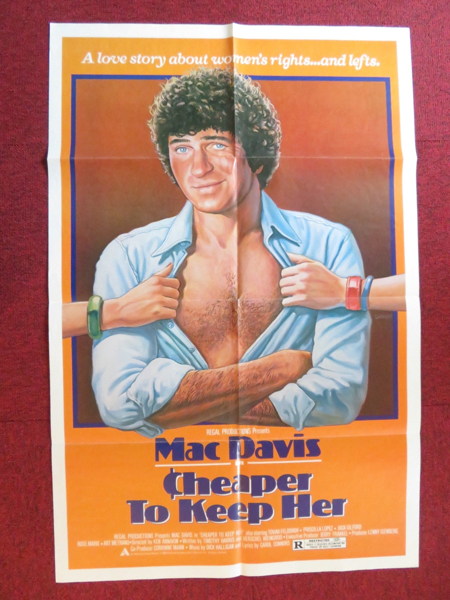 CHEAPER TO KEEP HER FOLDED US ONE SHEET POSTER MAC DAVIS TOVAH FELDSHUH 1980 Rendezvous Cinema Movie posters