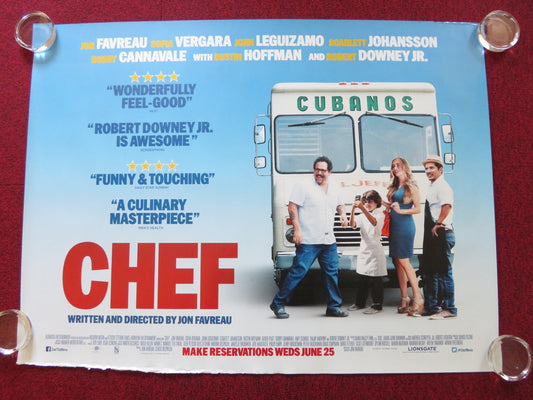 CHEF UK QUAD (30"x 40") ROLLED POSTER JON FAVREAU JOHN LEGUIZAMO 2014 Rendezvous Cinema Movie posters