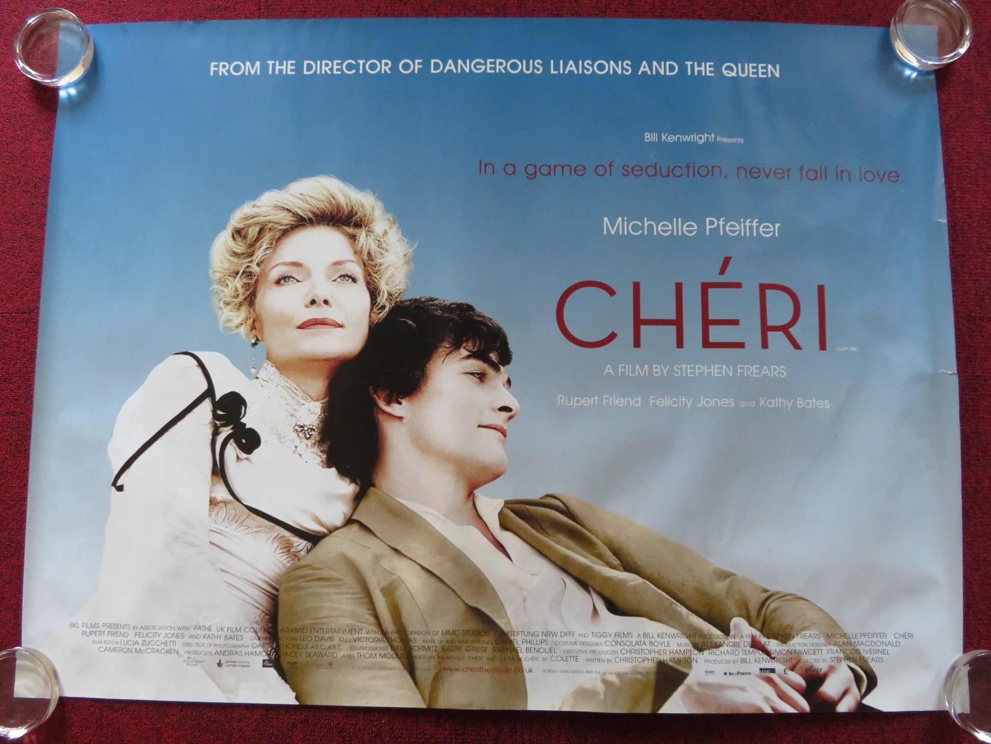 CHERI UK QUAD (30"x 40") ROLLED POSTER MICHELLE PFEIFFER FRANCES TOMELTY 2009 Rendezvous Cinema Movie posters