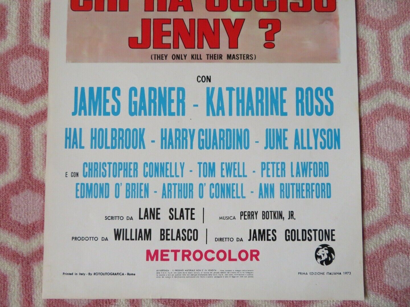 CHI HA UCCISO JENNY? ITALIAN LOCANDINA (27.5"x12") POSTER JAMES GARNER 1973 Movie posters