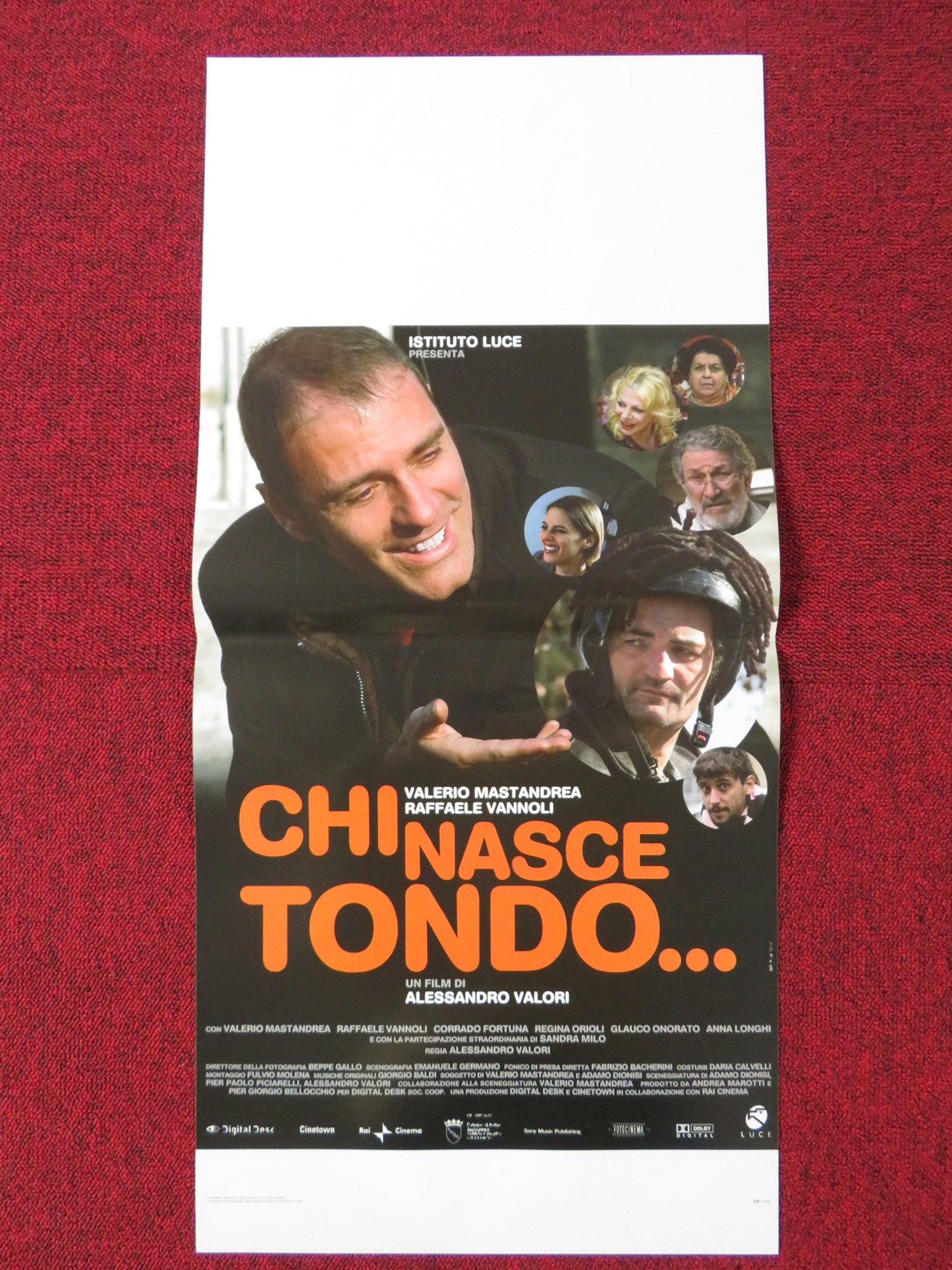 CHI NASCE TONDO... ITALIAN LOCANDINA POSTER VALERIO MASTANDREA R. VANNOLI 2008 Rendezvous Cinema Movie posters
