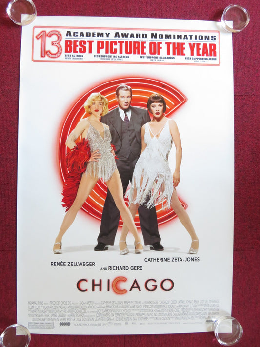 CHICAGO - A US ONE SHEET ROLLED POSTER RENEE ZELLWEGER CATHERINE ZETA - JONES 2002 Rendezvous Cinema Movie posters