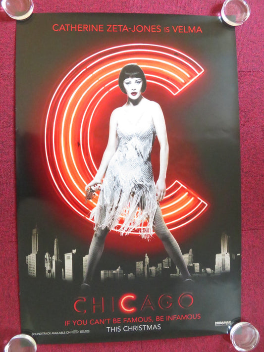 CHICAGO - B US ONE SHEET ROLLED POSTER CATHERINE ZETA - JONES RENEE ZELLWEGER 2002 Rendezvous Cinema Movie posters