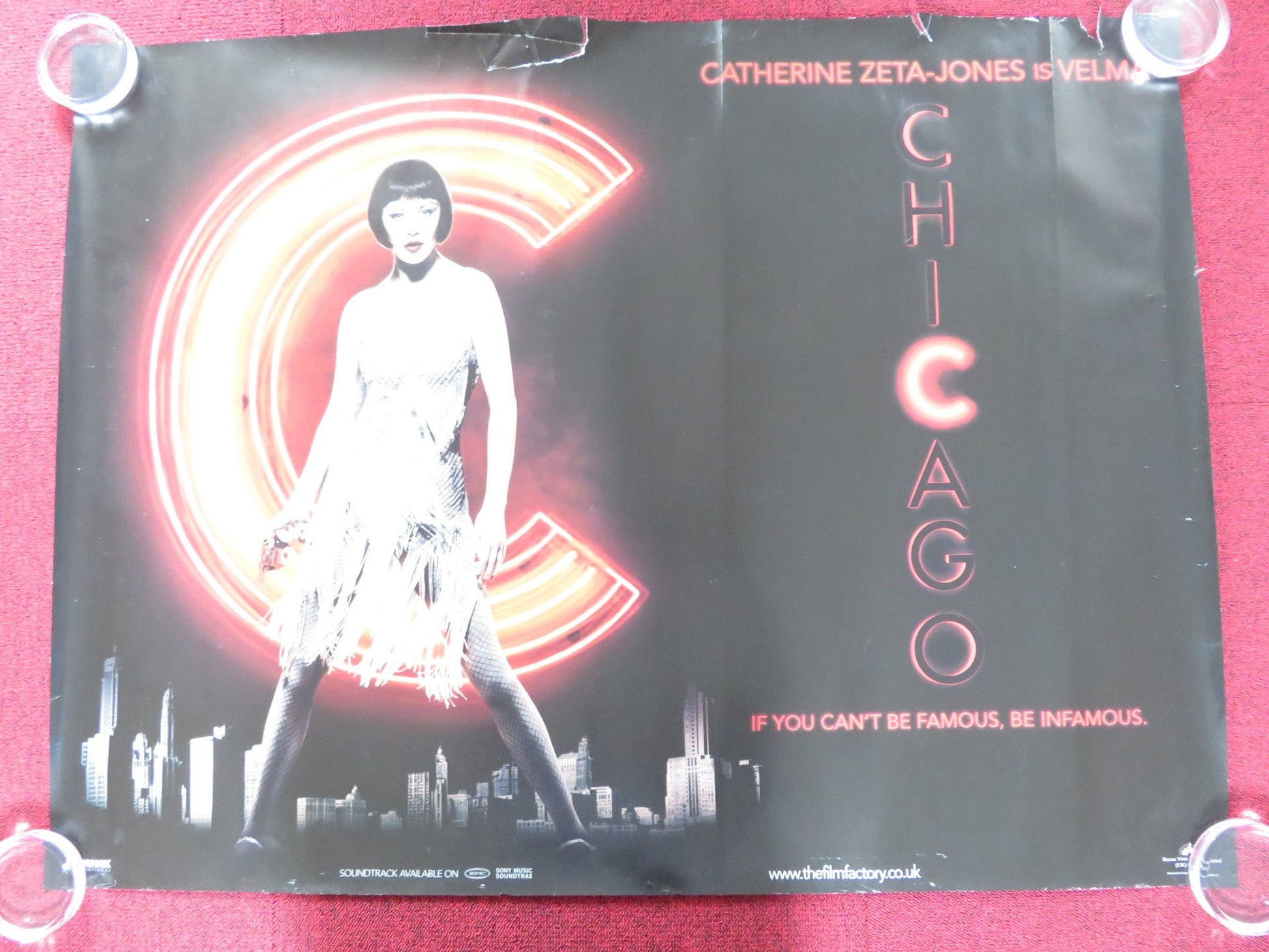 CHICAGO UK QUAD (30"x 40") ROLLED POSTER CATHERINE ZETA - JONES R. ZELLWEGER 2002 Rendezvous Cinema Movie posters