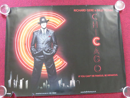 CHICAGO UK QUAD (30"x 40") ROLLED POSTER RICHARD GERE RENEE ZELLWEGER 2002 Rendezvous Cinema Movie posters