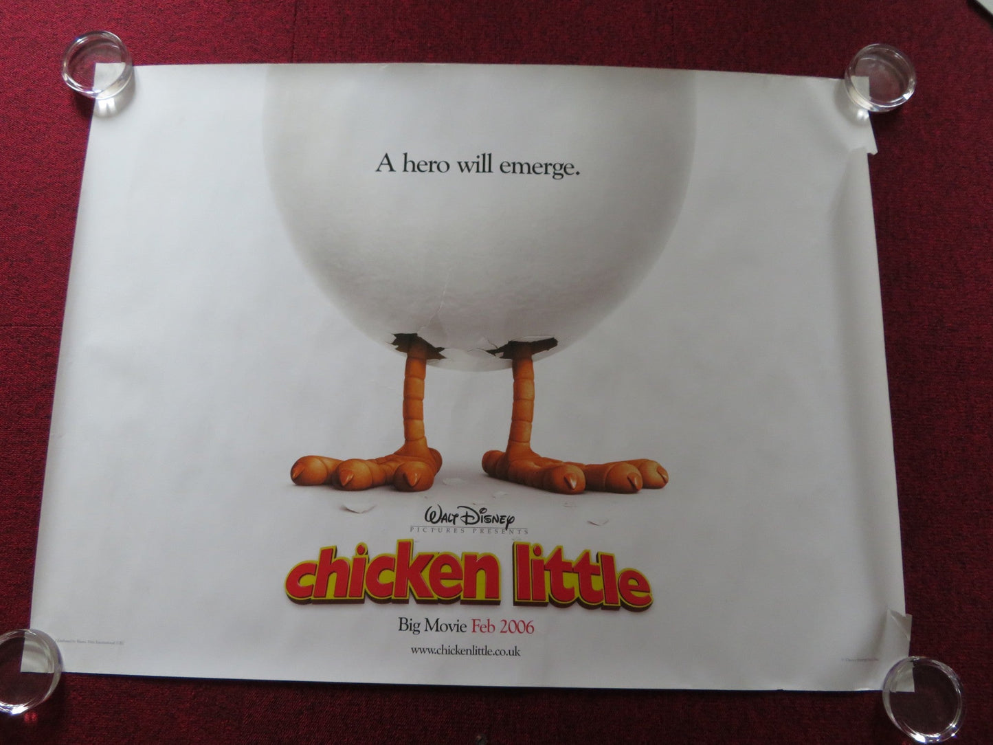 CHICKEN LITTLE UK QUAD (30"x 40") ROLLED POSTER ZACH BRAFF GARRY MARSHALL 2005 Rendezvous Cinema Movie posters