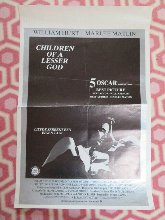 CHILDREN OF A LESSER GOD BELGIUM (21.5"x 14.5") POSTER WILLIAM HURT 1986 Movie posters
