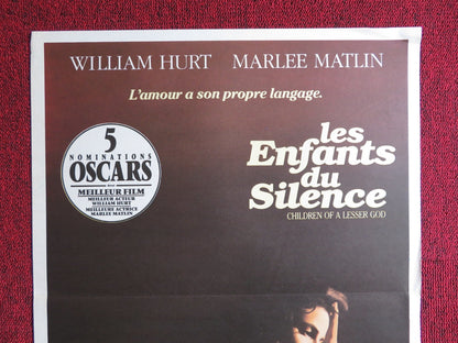CHILDREN OF A LESSER GOD FRENCH POSTER WILLIAM HURT MARLEE MATLIN 1986 Rendezvous Cinema Movie posters