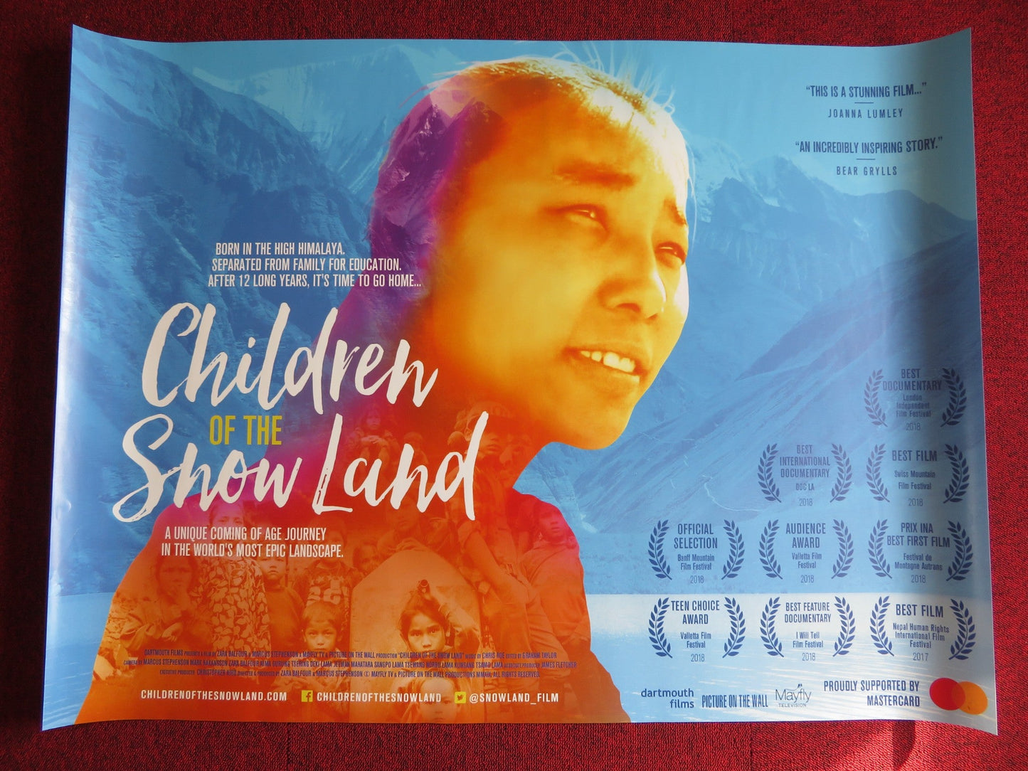 CHILDREN OF THE SNOW LAND UK QUAD (30"x 40") ROLLED POSTER NIMA GURUNG 2018 Rendezvous Cinema Movie posters