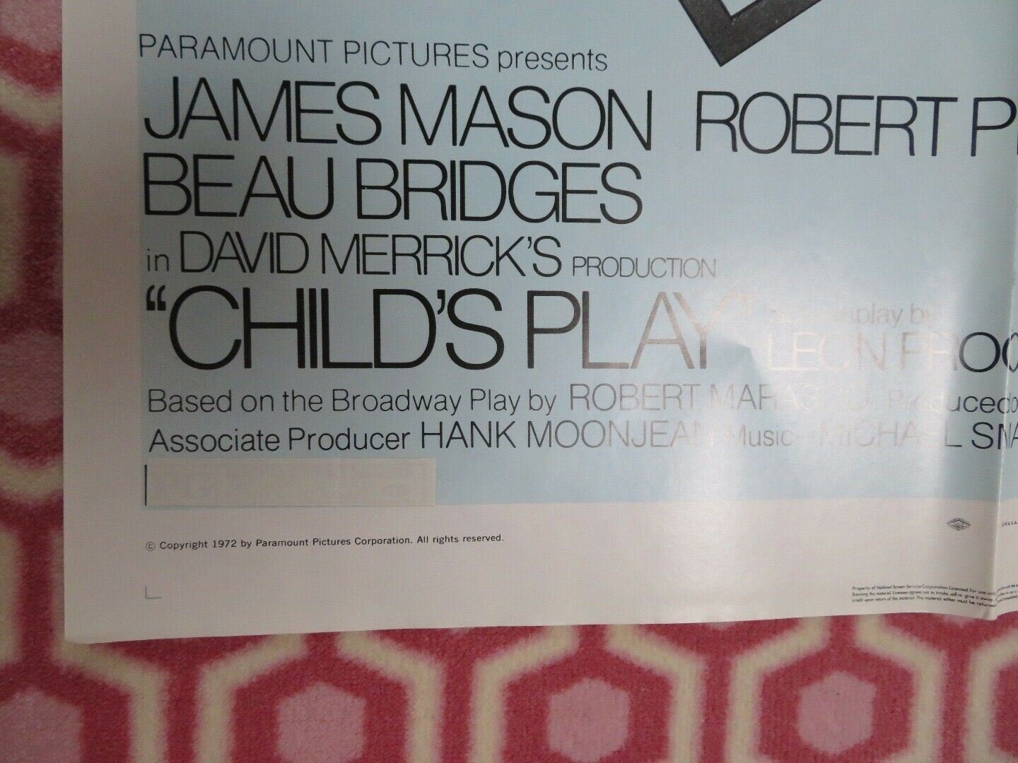 CHILDS PLAY US ONE SHEET POSTER JAMES MASON ROBERT PRESTON 1972 - Rendezvous Cinema