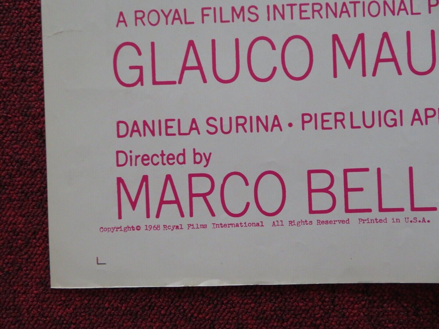 CHINA IS NEAR FOLDED US ONE SHEET POSTER GLAUCO MAURI ELDA TATTOLI 1968 Movie posters