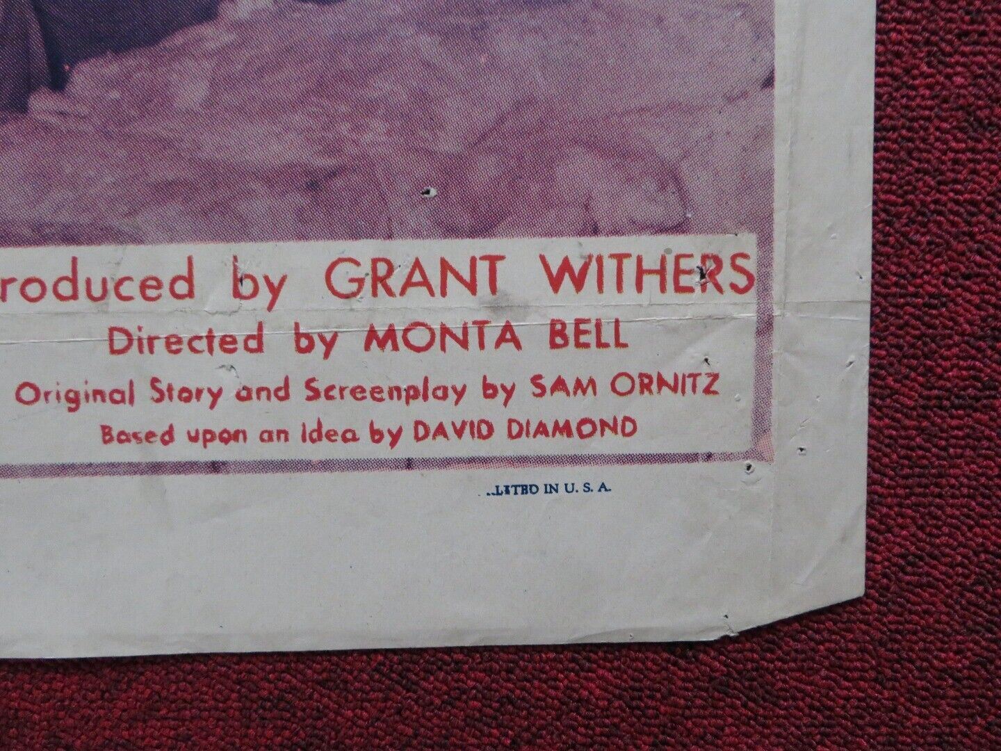 CHINA'S LITTLE DEVILS FOLDED US ONE SHEET POSTER HARRY CAREY PAUL KELLY 1945 Movie posters