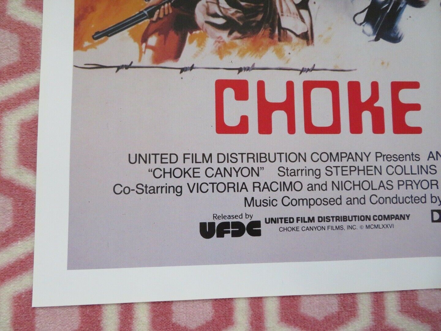 CHOKE CANYON FOLDED US ONE SHEET POSTER STEPHEN COLLINS JANET JULIAN 1986 Movie posters