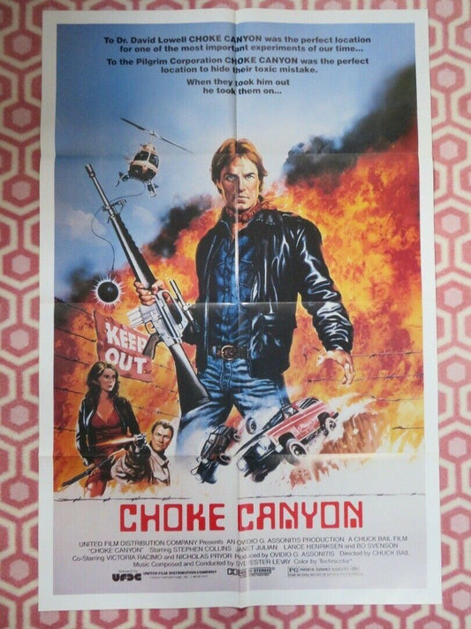 CHOKE CANYON FOLDED US ONE SHEET POSTER STEPHEN COLLINS JANET JULIAN 1986 Movie posters
