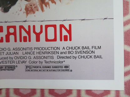 CHOKE CANYON FOLDED US ONE SHEET POSTER STEPHEN COLLINS JANET JULIAN 1986 Movie posters