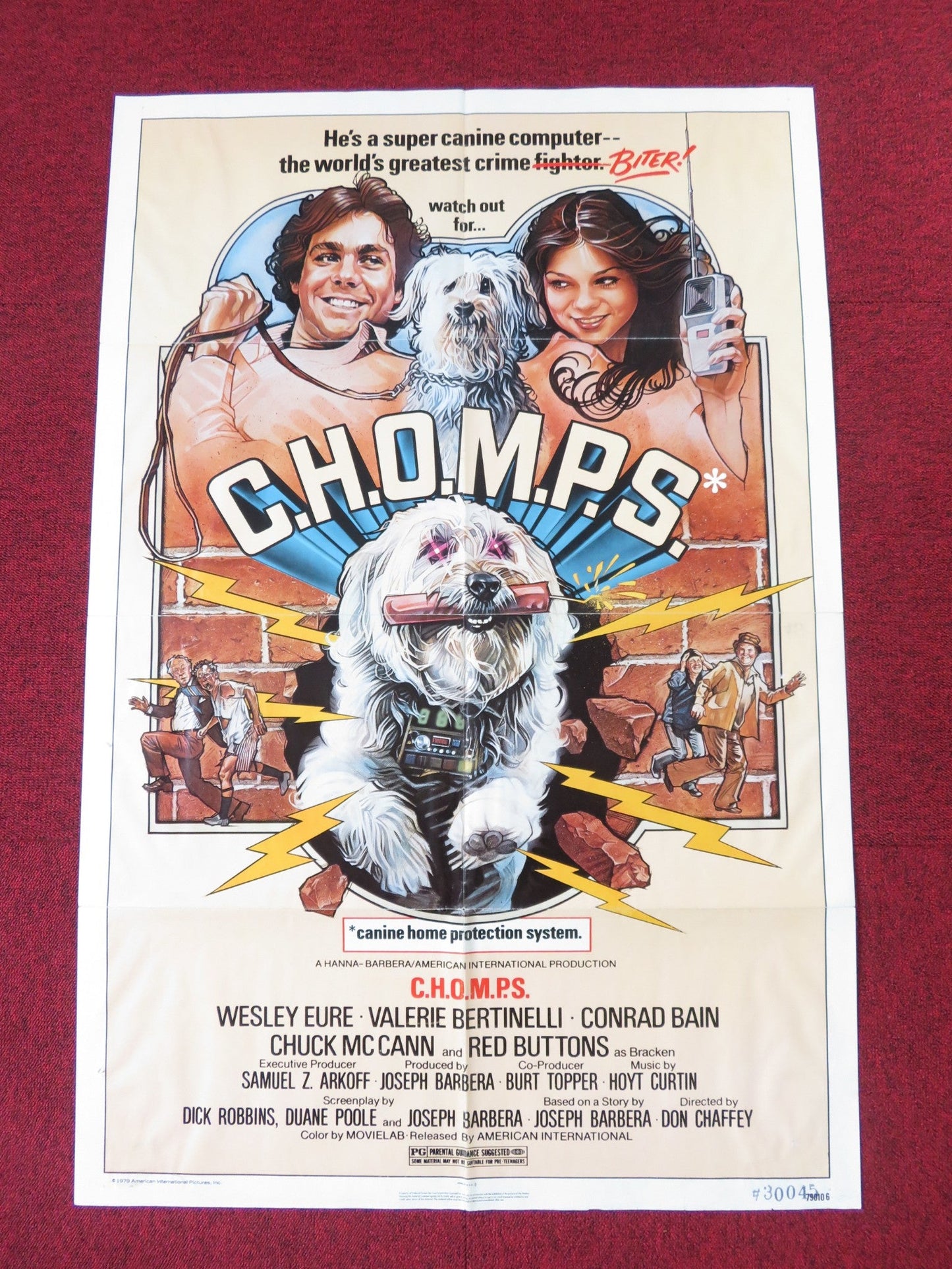 C.H.O.M.P.S FOLDED US ONE SHEET POSTER WESLEY EURE VALERIE BERTINELLI 1979 Rendezvous Cinema Movie posters