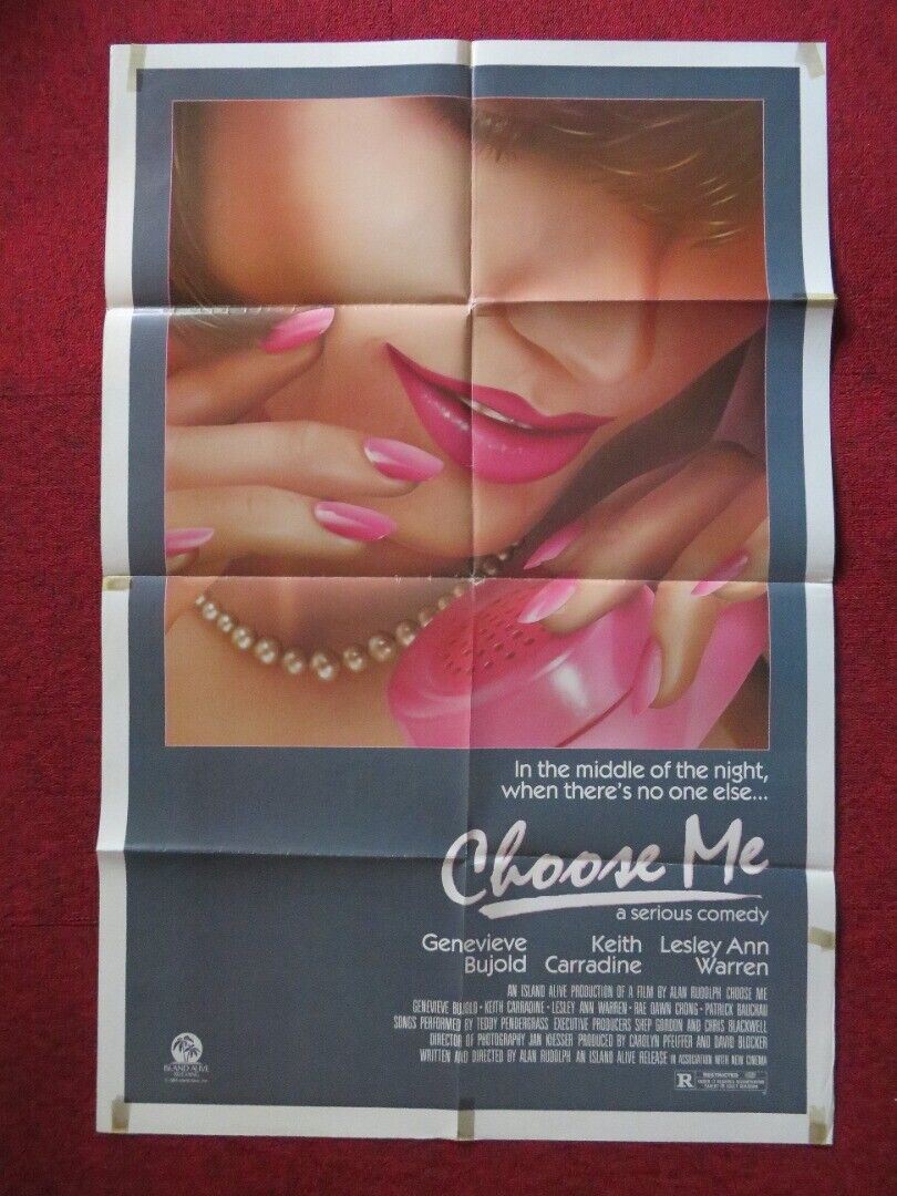 CHOOSE ME FOLDED US ONE SHEET POSTER GENEVIEVE BUJOLD KEITH CARRADINE 1984 Movie posters