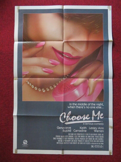 CHOOSE ME FOLDED US ONE SHEET POSTER GENEVIEVE BUJOLD KEITH CARRADINE 1984 Movie posters