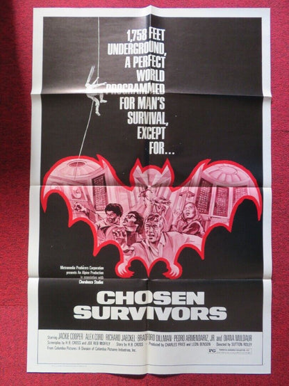 CHOSEN SURVIVORS FOLDED US ONE SHEET POSTER JACKIE COOPER ALEX CORD 1974 Movie posters