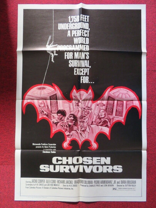 CHOSEN SURVIVORS FOLDED US ONE SHEET POSTER JACKIE COOPER ALEX CORD 1974 Movie posters