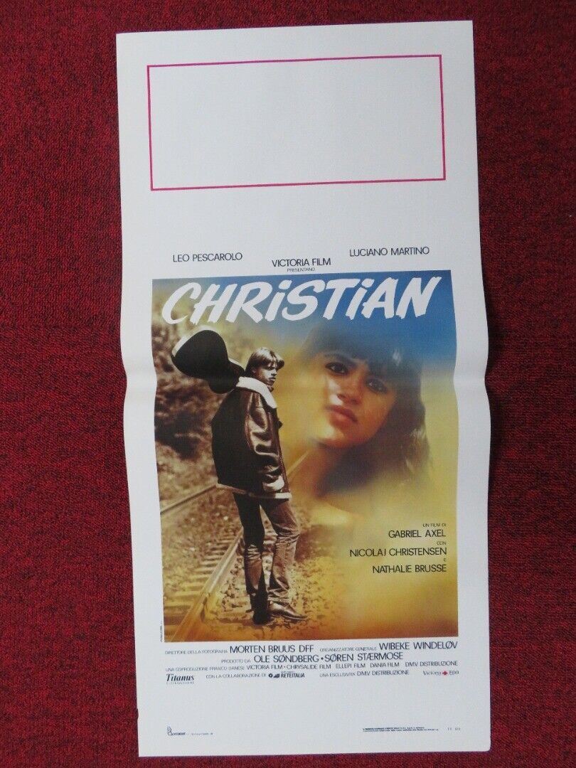 CHRISTIAN ITALIAN LOCANDINA (27.5"x13") POSTER LEO PESCAROLO 1989 Movie posters