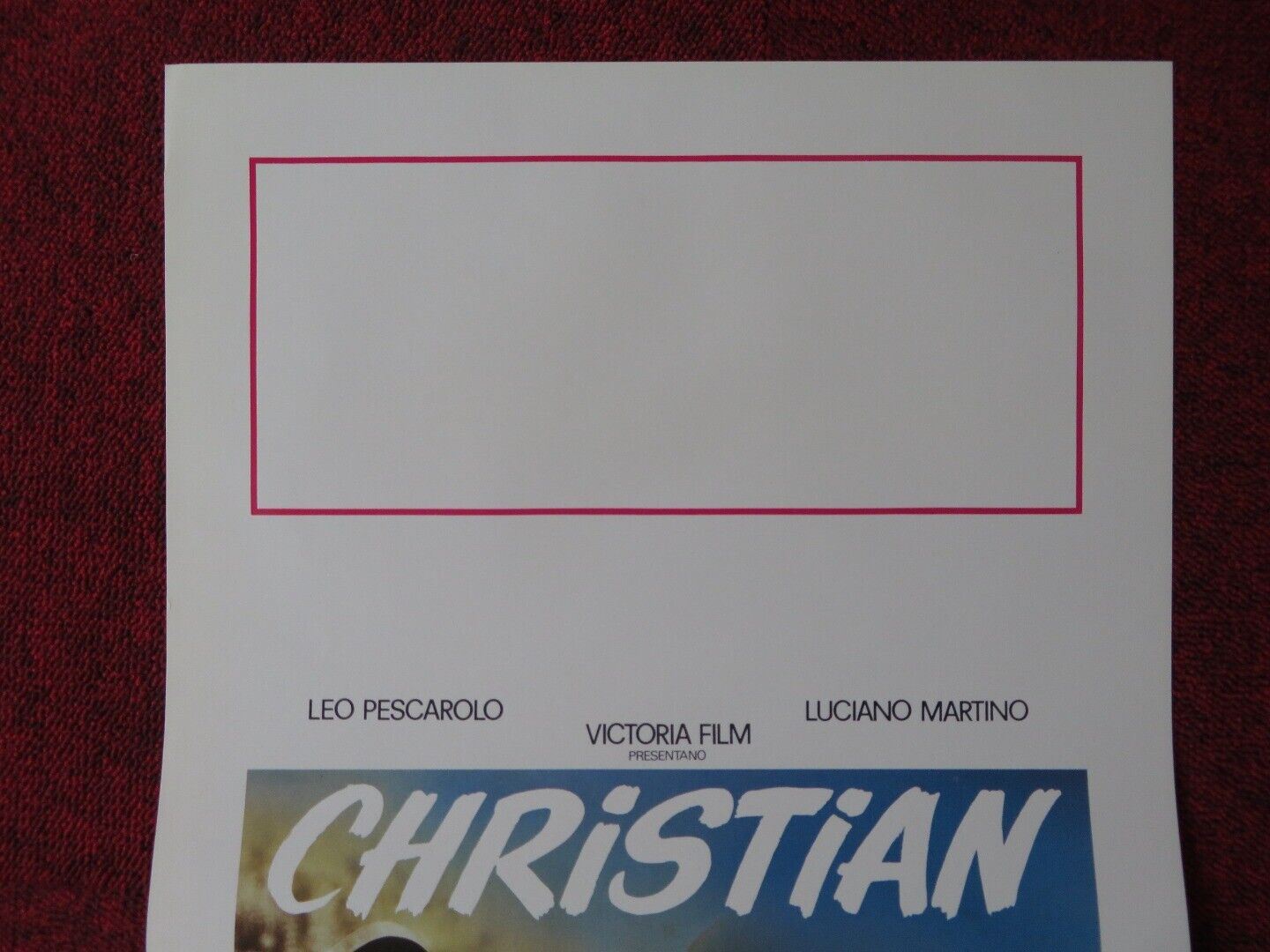 CHRISTIAN ITALIAN LOCANDINA (27.5"x13") POSTER LEO PESCAROLO 1989 Movie posters