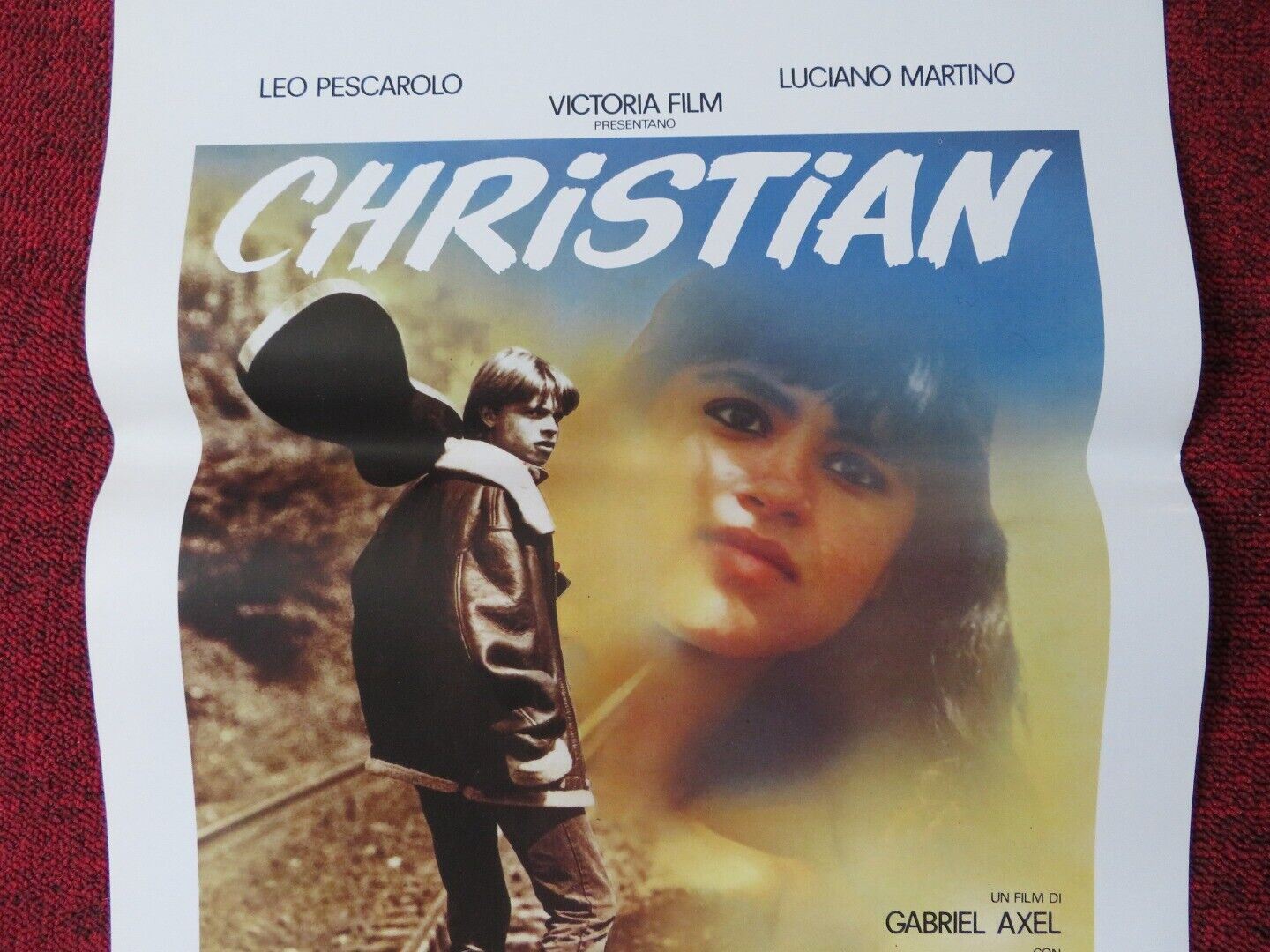 CHRISTIAN ITALIAN LOCANDINA (27.5"x13") POSTER LEO PESCAROLO 1989 Movie posters
