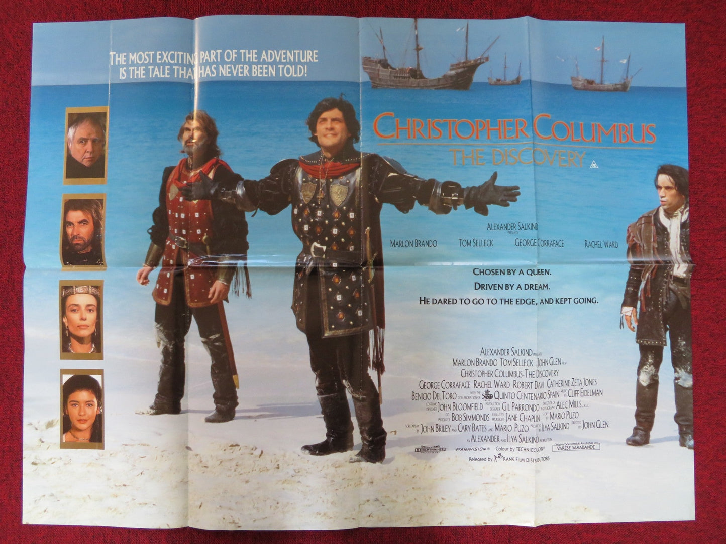 CHRISTOPHER COLUMBUS: THE DISCOVERY QUAD POSTER FOLDED MARLON BRANDO 1992 Rendezvous Cinema Movie posters