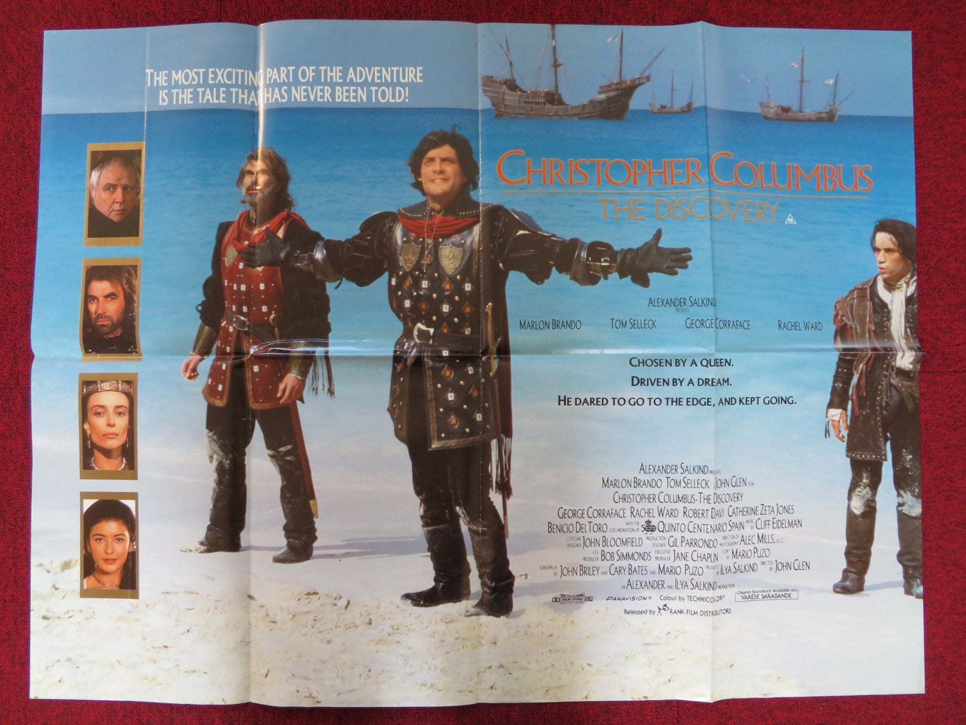 CHRISTOPHER COLUMBUS: THE DISCOVERY QUAD POSTER FOLDED MARLON BRANDO 1992 Rendezvous Cinema Movie posters