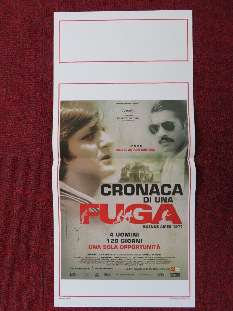 CHRONICLE OF AN ESCAPE ITALIAN LOCANDINA (27.5"x13") POSTER PABLO ECHARRI 2007 Movie posters