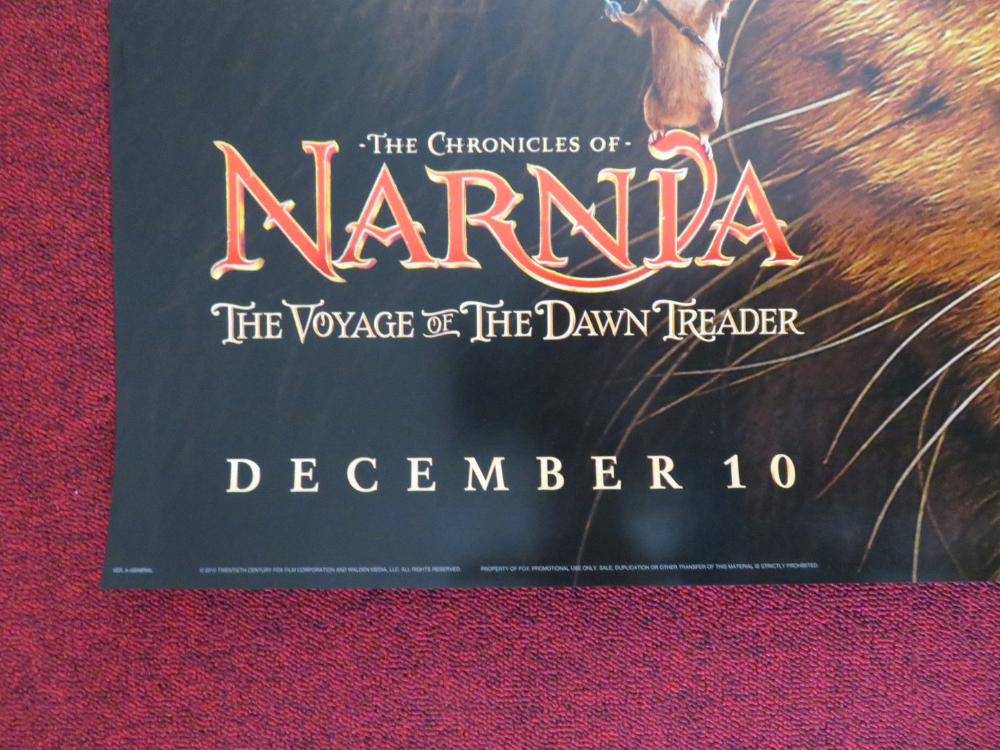 CHRONICLES OF NARNIA: THE VOYAGE OF THE DAWN... US ONE SHEET ROLLED POSTER 2010 Rendezvous Cinema Movie posters